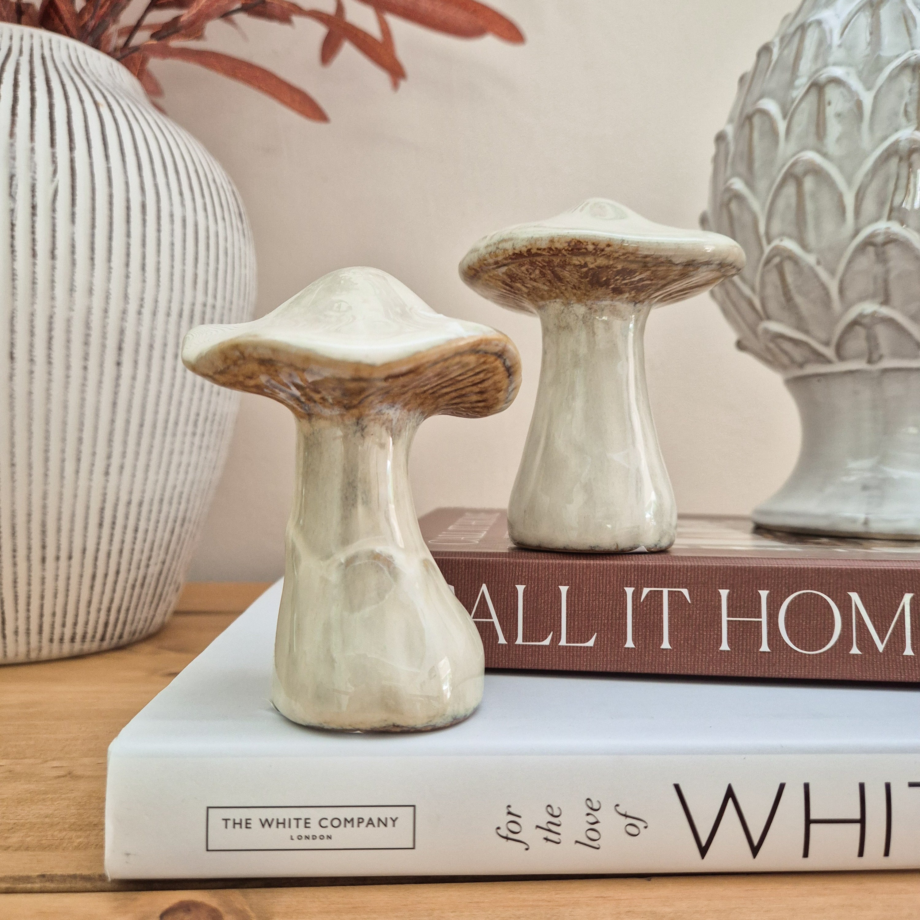 Glazed Ceramic Mushroom Ornaments