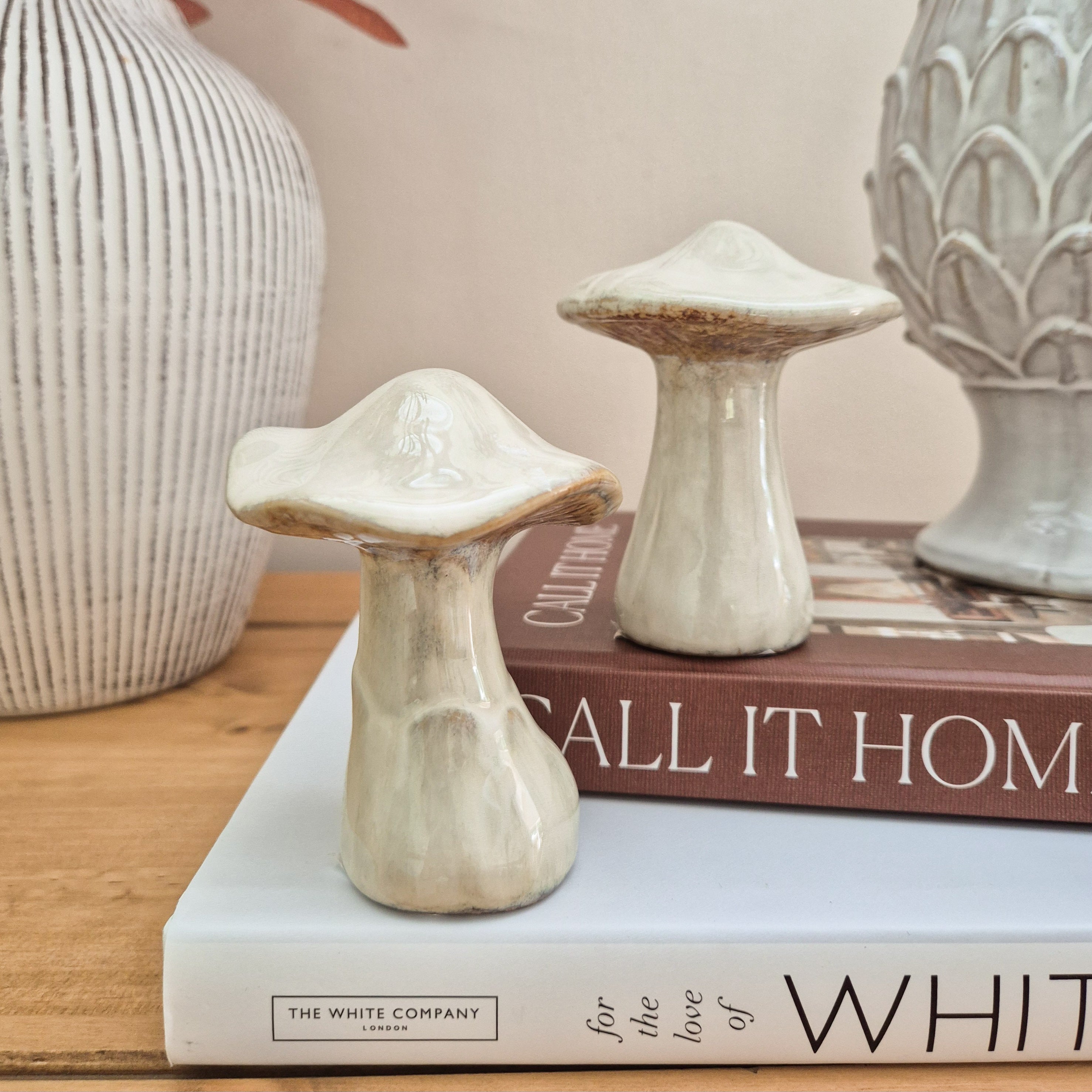 Glazed Ceramic Mushroom Ornaments