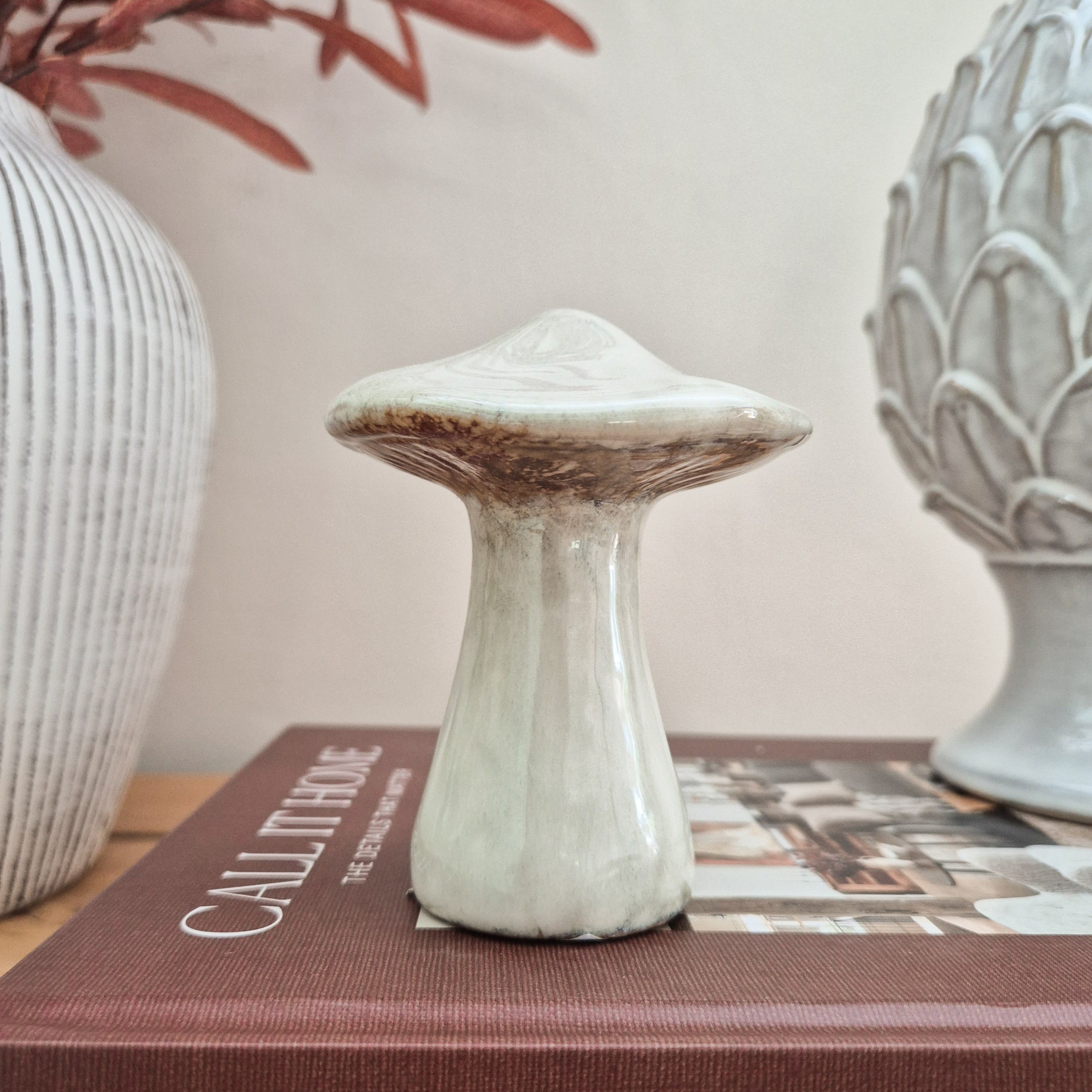 Glazed Ceramic Mushroom Ornaments