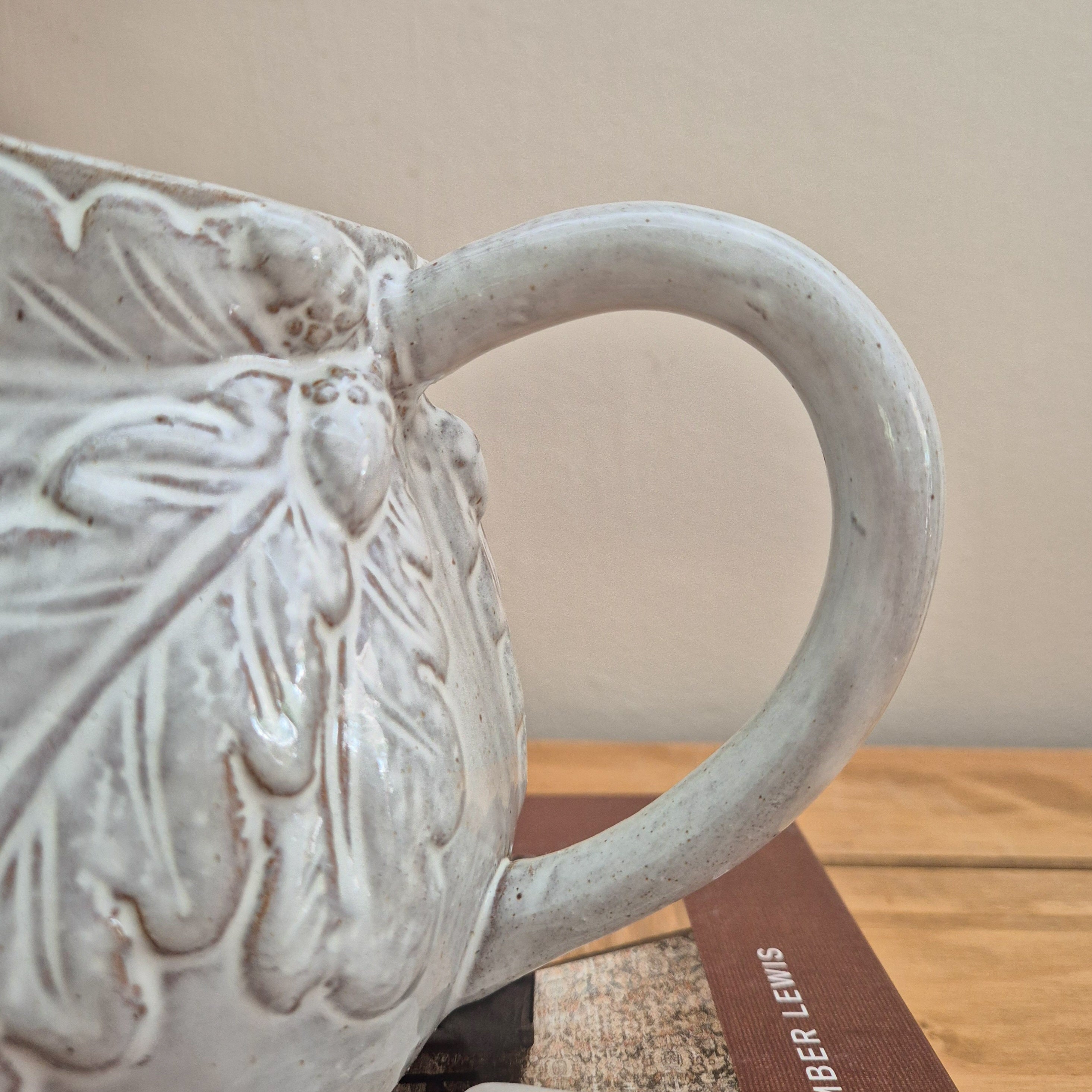 Rustic Glazed Oak Leaf Jug