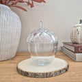 Glass Acorn Storage Jar