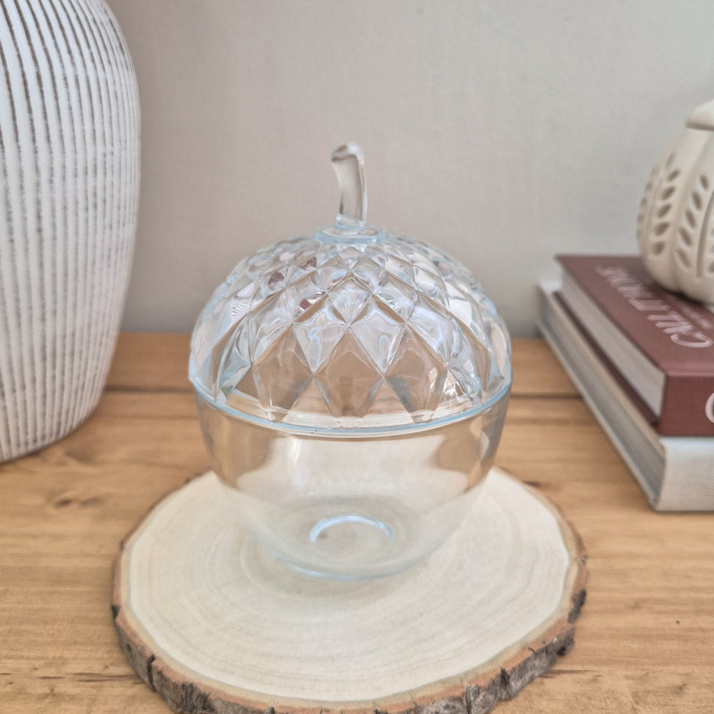 Glass Acorn Storage Jar