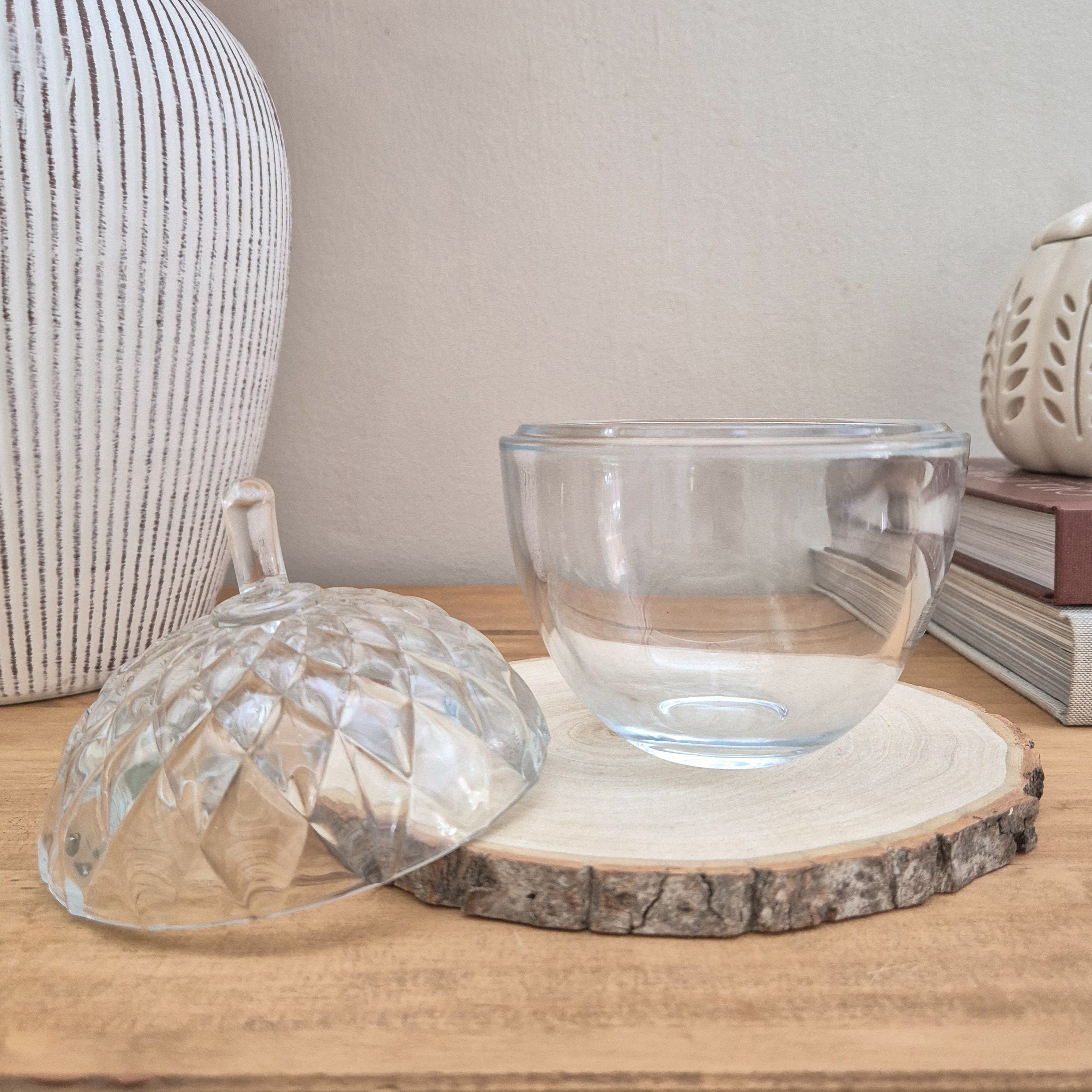 Glass Acorn Storage Jar