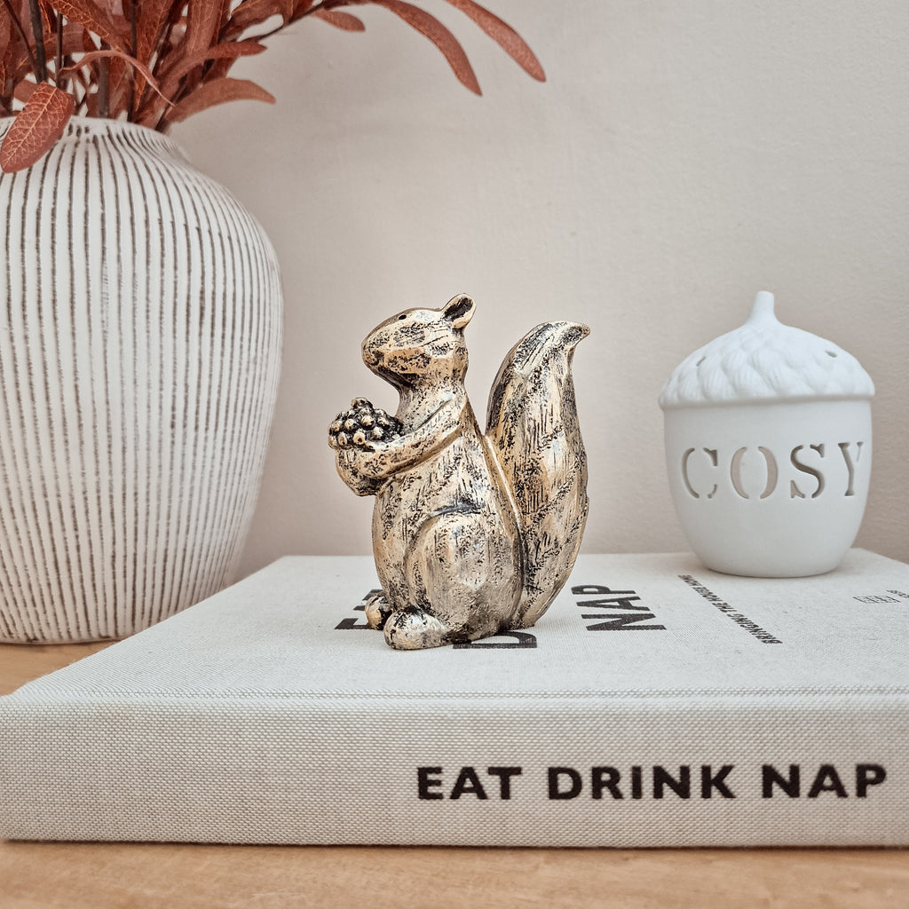 Antique Gold Squirrel Ornament