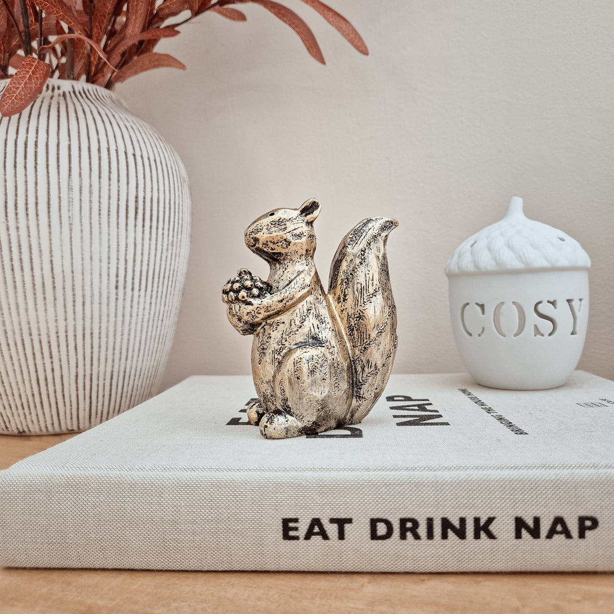 Antique Gold Squirrel Ornament