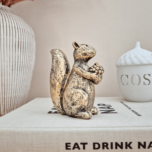 Antique Gold Squirrel Ornament