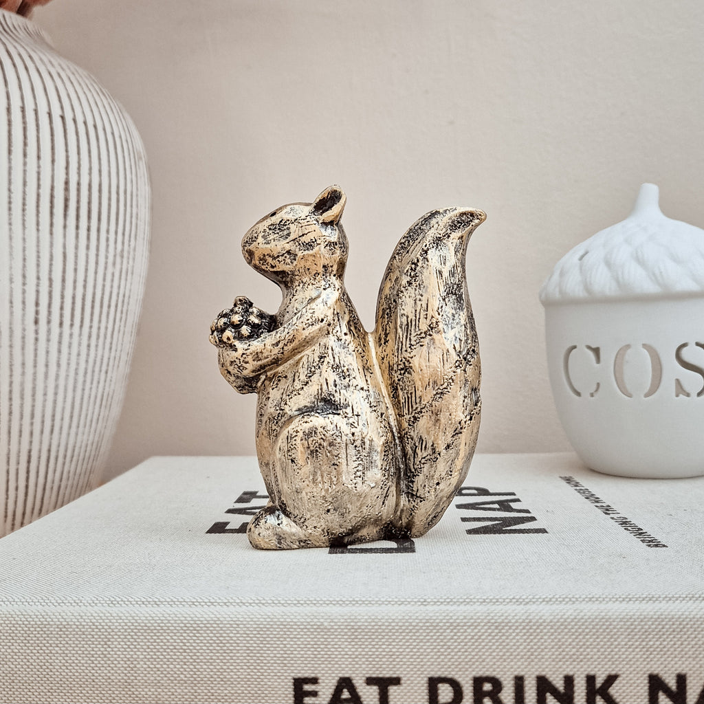 Antique Gold Squirrel Ornament