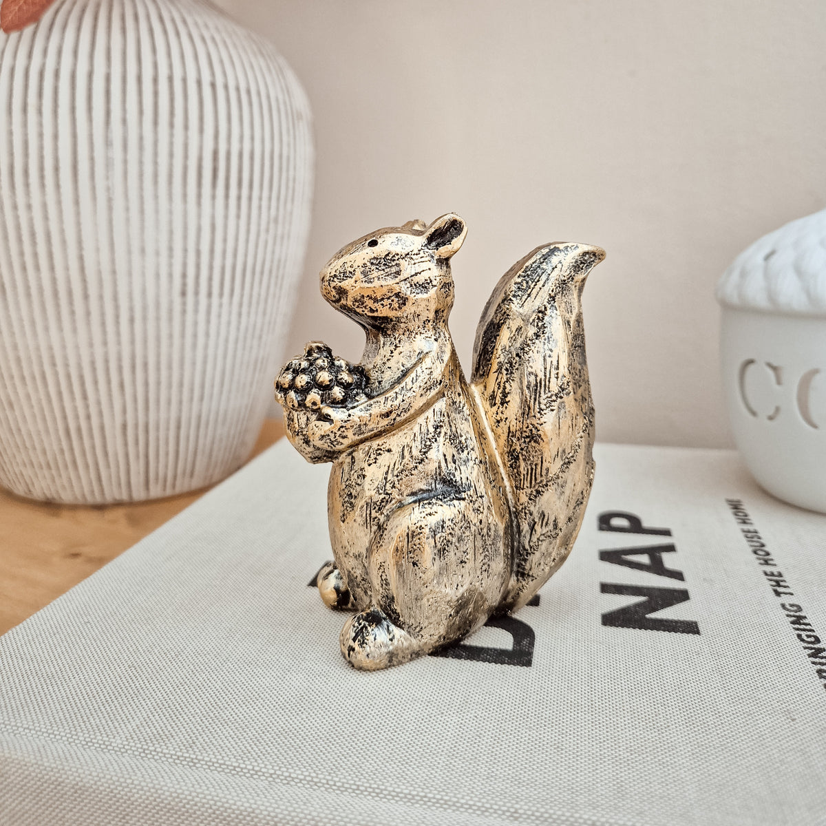Antique Gold Squirrel Ornament