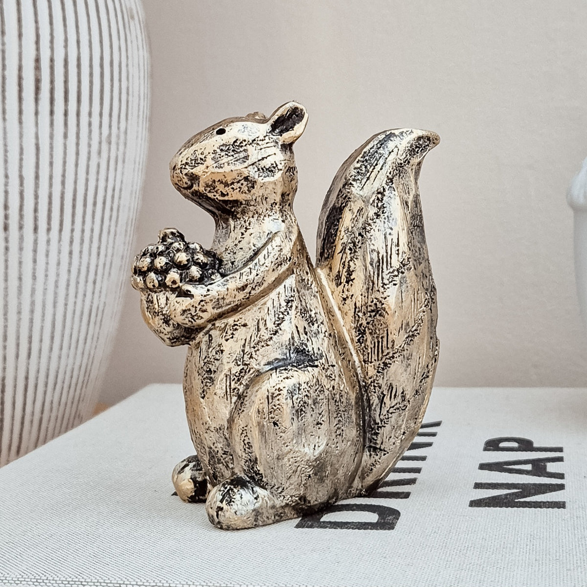 Antique Gold Squirrel Ornament