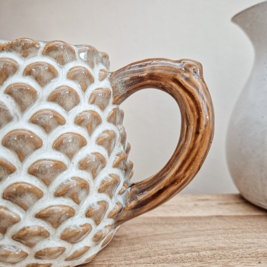 Brown Ceramic Pinecone Mug
