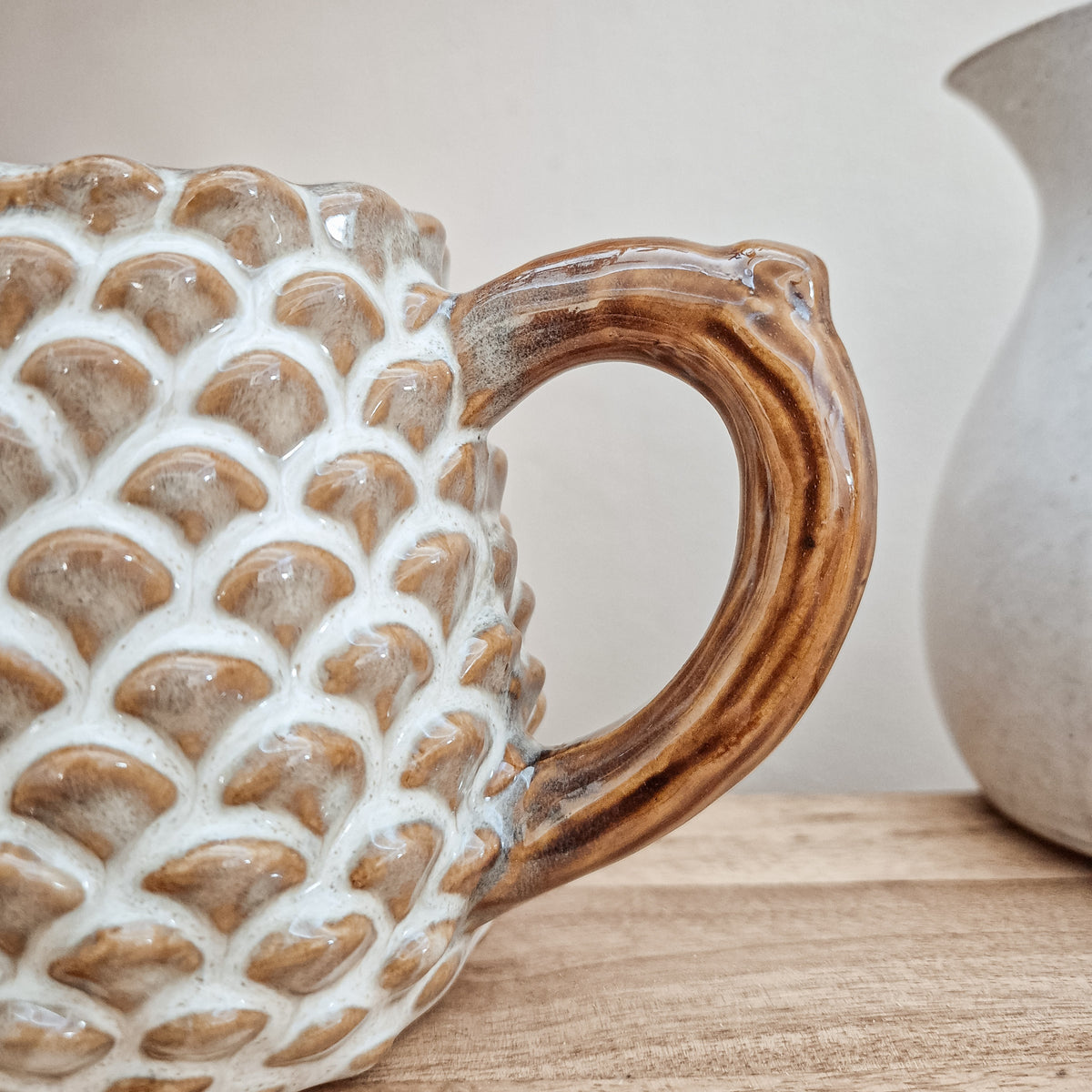 Brown Ceramic Pinecone Mug