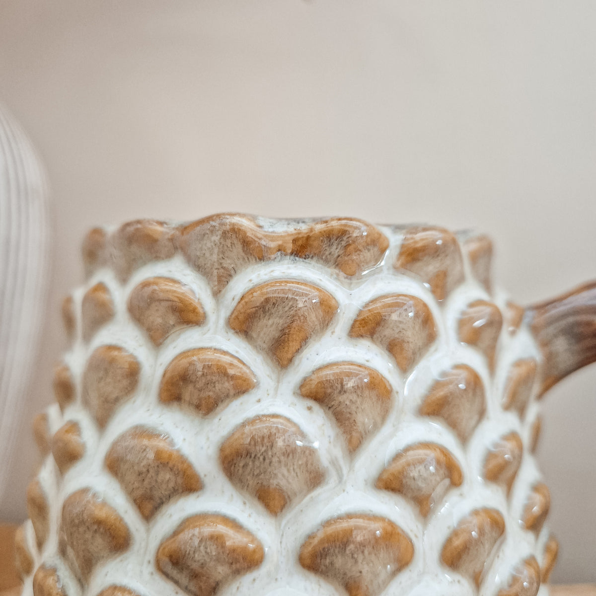 Brown Ceramic Pinecone Mug