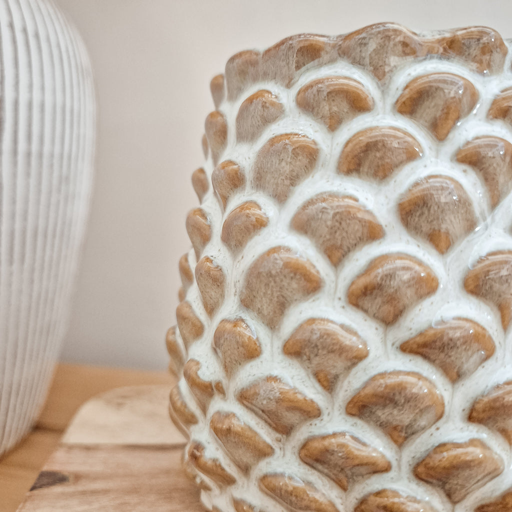 Brown Ceramic Pinecone Mug