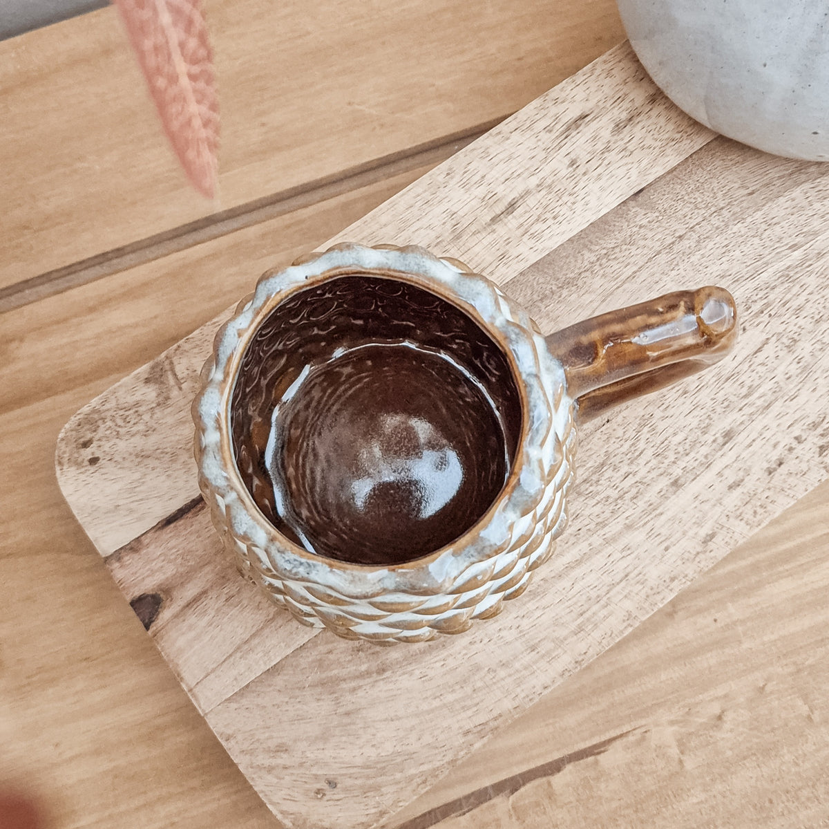Brown Ceramic Pinecone Mug