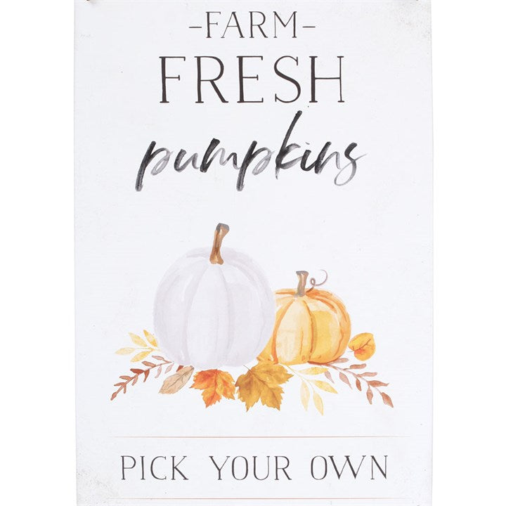 Farm Fresh Pumpkins Metal Sign