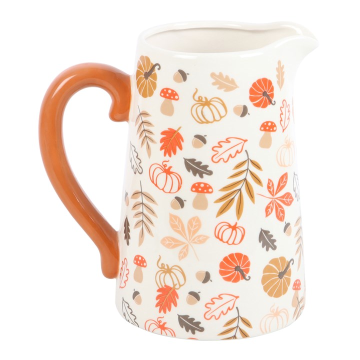 Autumn Pumpkins & Leaves Ceramic Jug