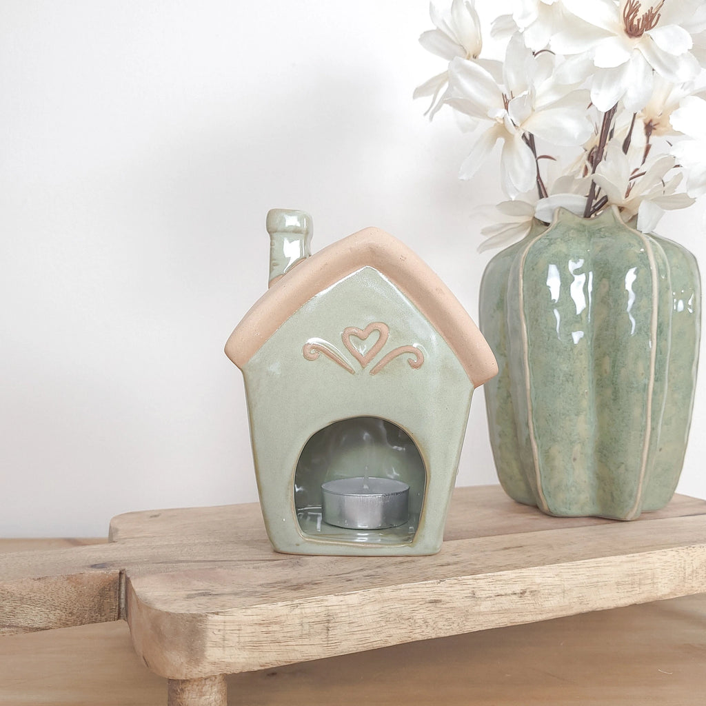 Spring Flower Ceramic House Tealight Holders