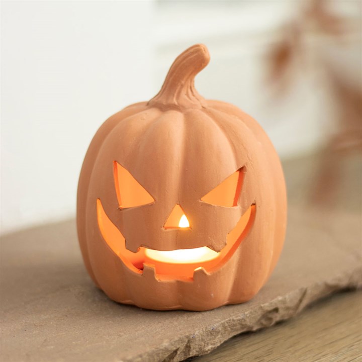 Terracotta Halloween Pumpkin Ornament