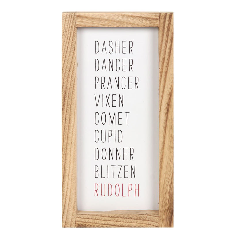 Reindeer Names Wooden Sign