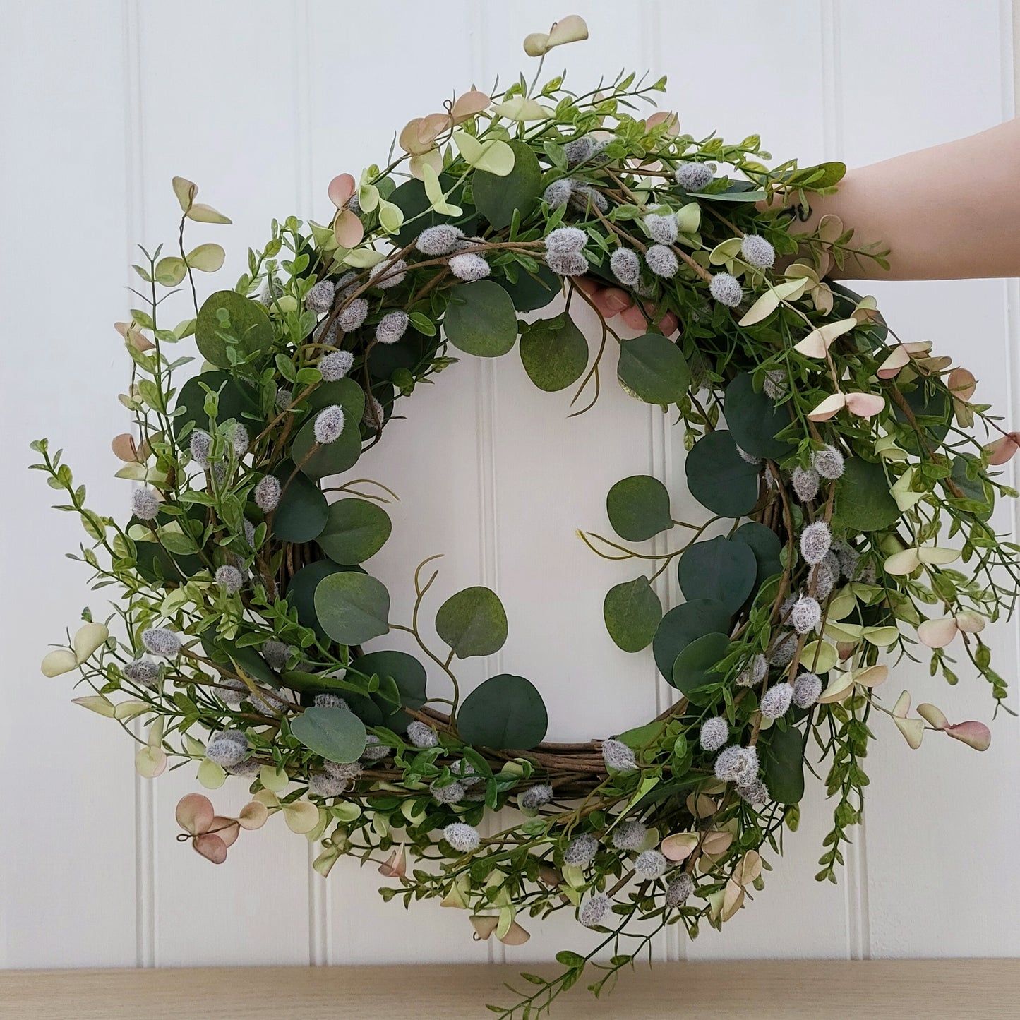 Faux Pussy Willow Wreath